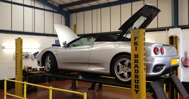 Car under MOT testing in Burton